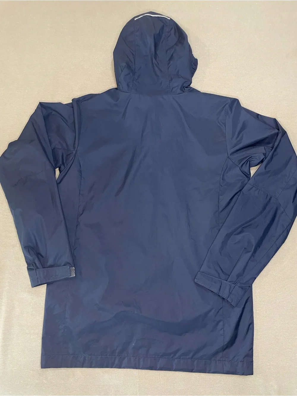 Columbia Navy Hooded Windbreaker with Light Blue Lining